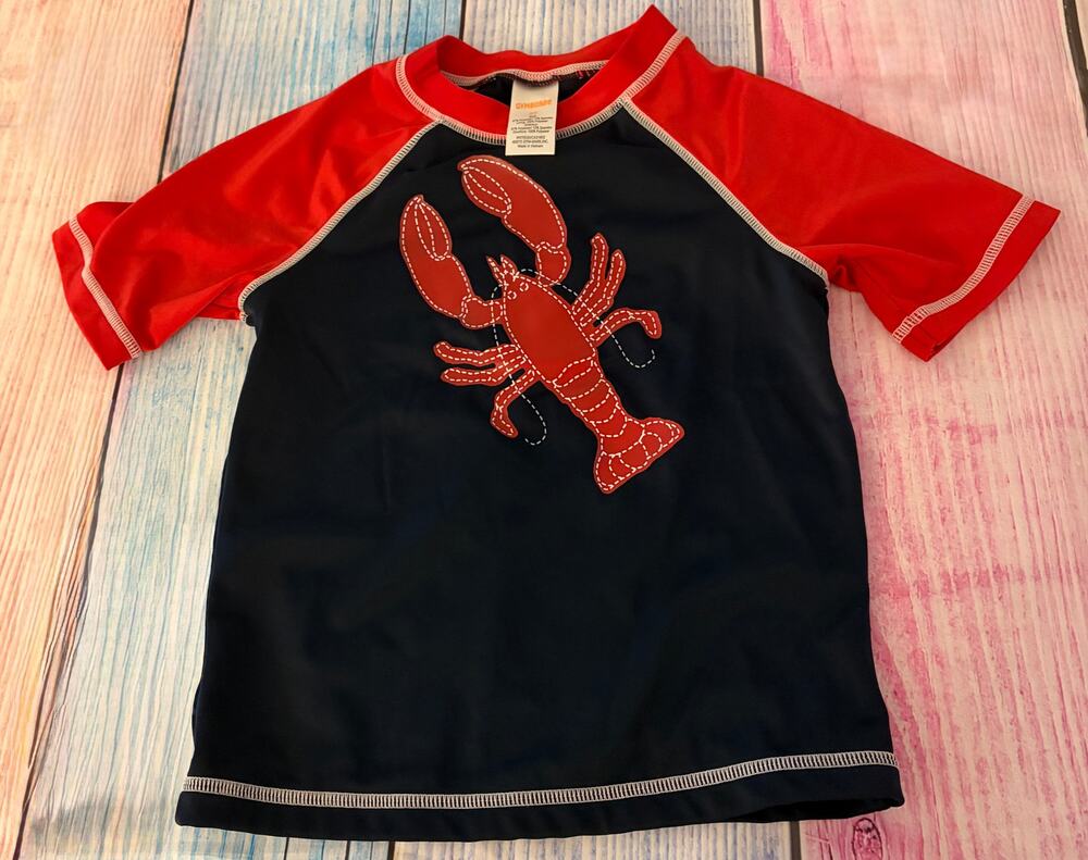 Gymboree Lobster Rash Guard Swim Top – 3T